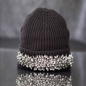 New Luxury wool high quality knit rhinestone crystal beanie skull cap winter hat